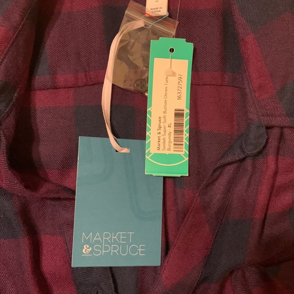 Market & Spruce Stitch Fix Flannel Top.  Super soft rayon fabric.  XL NWT New - Picture 3 of 6